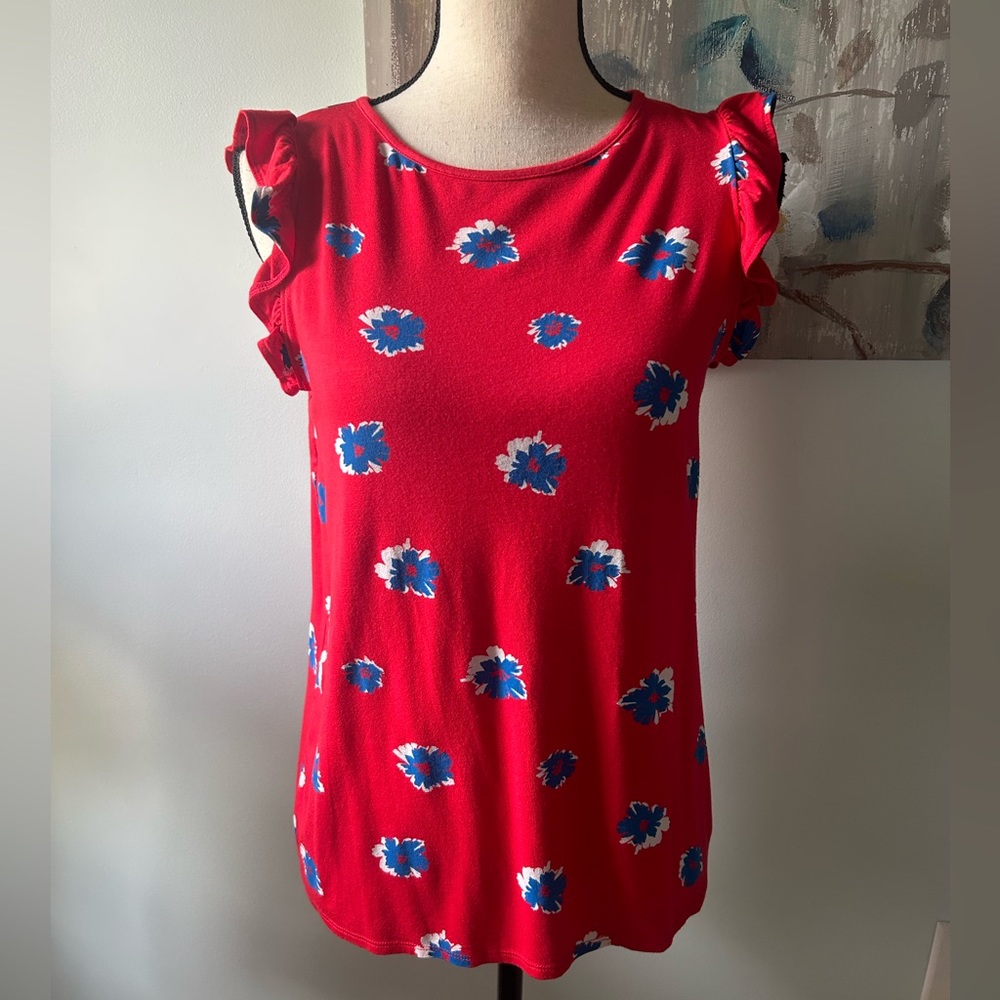 Draper James Flutter Sleeve Top In Fireworks - Picture 4 of 6